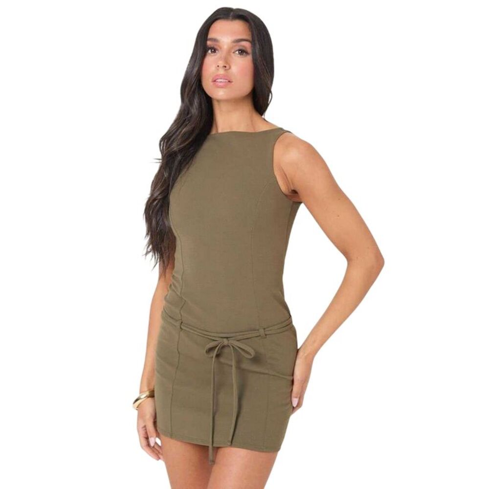 I Saw It First Womens/Ladies Belted Mini Dress / Khaki